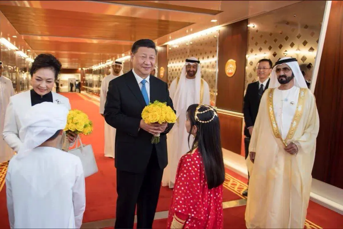 تصویری تاریخی از سفر رییس جمهور چین به امارات