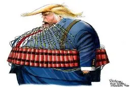 جدیدترین ژست انتخاباتی آقای ترامپ!/کاریکاتور