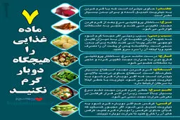 7 ماده غذایی که هیچگاه دو بار نباید گرم شوند+اینفوگرافیک