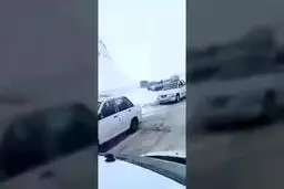 فیلم/زمین گیر شدن خودروها در گردنه تهم_چورزق زنجان