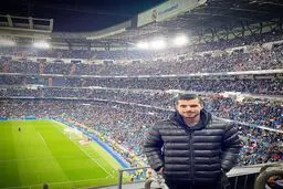 عکس سعید عزت اللهی در استادیوم دیدار رئال مادرید و سلتاویگو