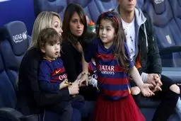 خانواده مسی،سوارز و پیکه دراستادیوم/عکس