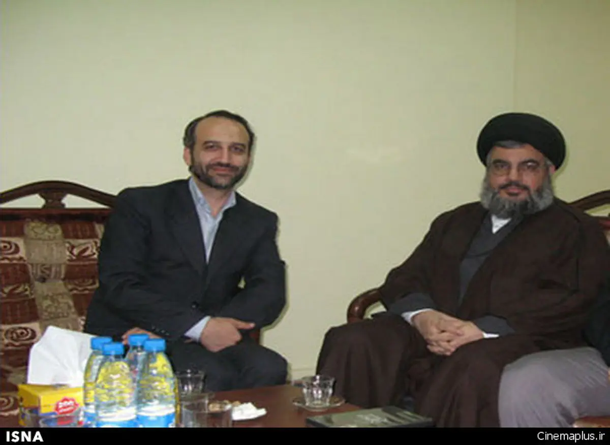 سرافراز، رییس سازمان صداوسیما در کنار سیدحسن نصرالله /عکس