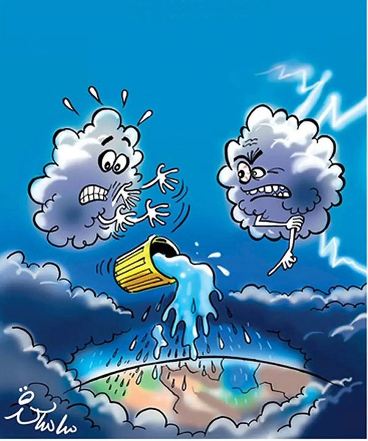 کاریکاتور/ بارانی که سیل شد!