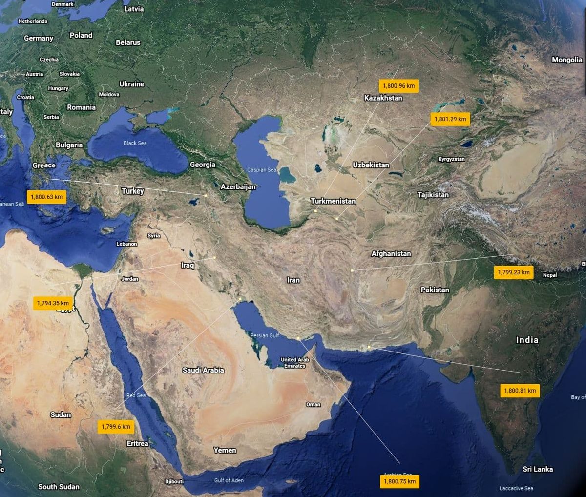 فرود موفقیت آمیز موشک‌های بالستیک ایران در ۱۰۰ مایلی ناو هواپیمابر آمریکایی +عکس