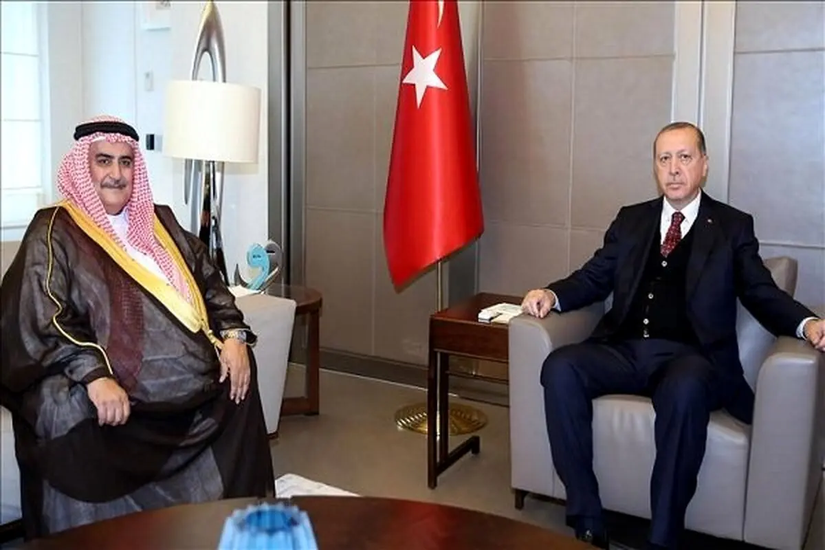 اردوغان وزیر خارجه بحرین را به حضور پذیرفت