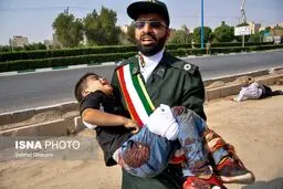 تصویری از یکی از کودکان‌مصدوم در حادثه تروریستی اهواز