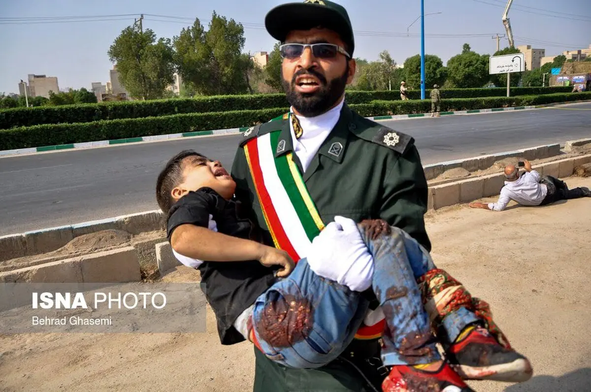 تصویری از یکی از کودکان‌مصدوم در حادثه تروریستی اهواز