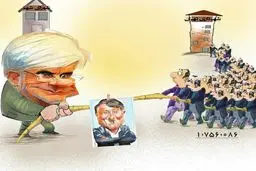 طناب کشی محمدرضا عارف و محسن هاشمی/عکس