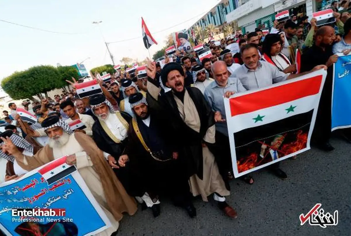 تصاویری از مقتدی صدر در تظاهرات ضد آمریکایی در بغداد