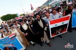 تصاویری از مقتدی صدر در تظاهرات ضد آمریکایی در بغداد