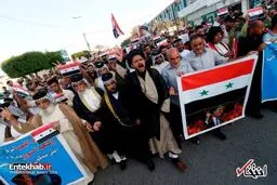 تصاویری از مقتدی صدر در تظاهرات ضد آمریکایی در بغداد