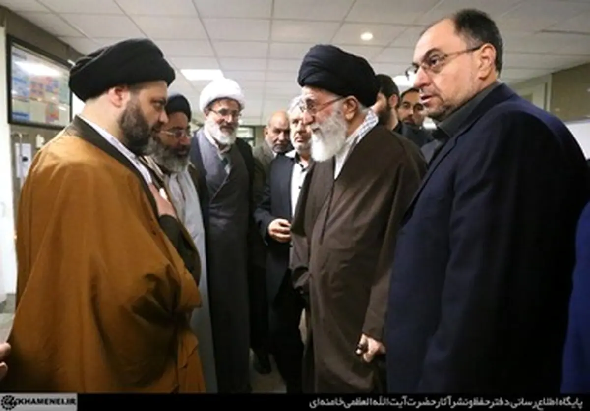 روایت تصویری عیادت رهبر انقلاب از آیت‌الله موسوی اردبیلی