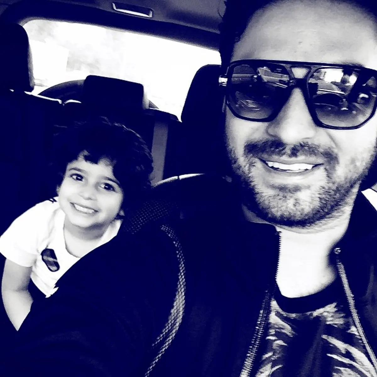 لبخند جالب بابک جهانبخش و پسرش/عکس