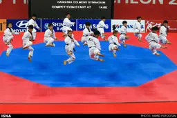 عکس/ یک حرکت رزمی دیدنی و هماهنگ