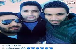 جواد نکونام در کنار برادرانش/ عکس