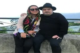 اکبر عبدی و دخترش در کنار آبشار نیاگارا