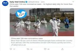 چین رکورد ابتلا به کرونا را شکست! + توئیتر