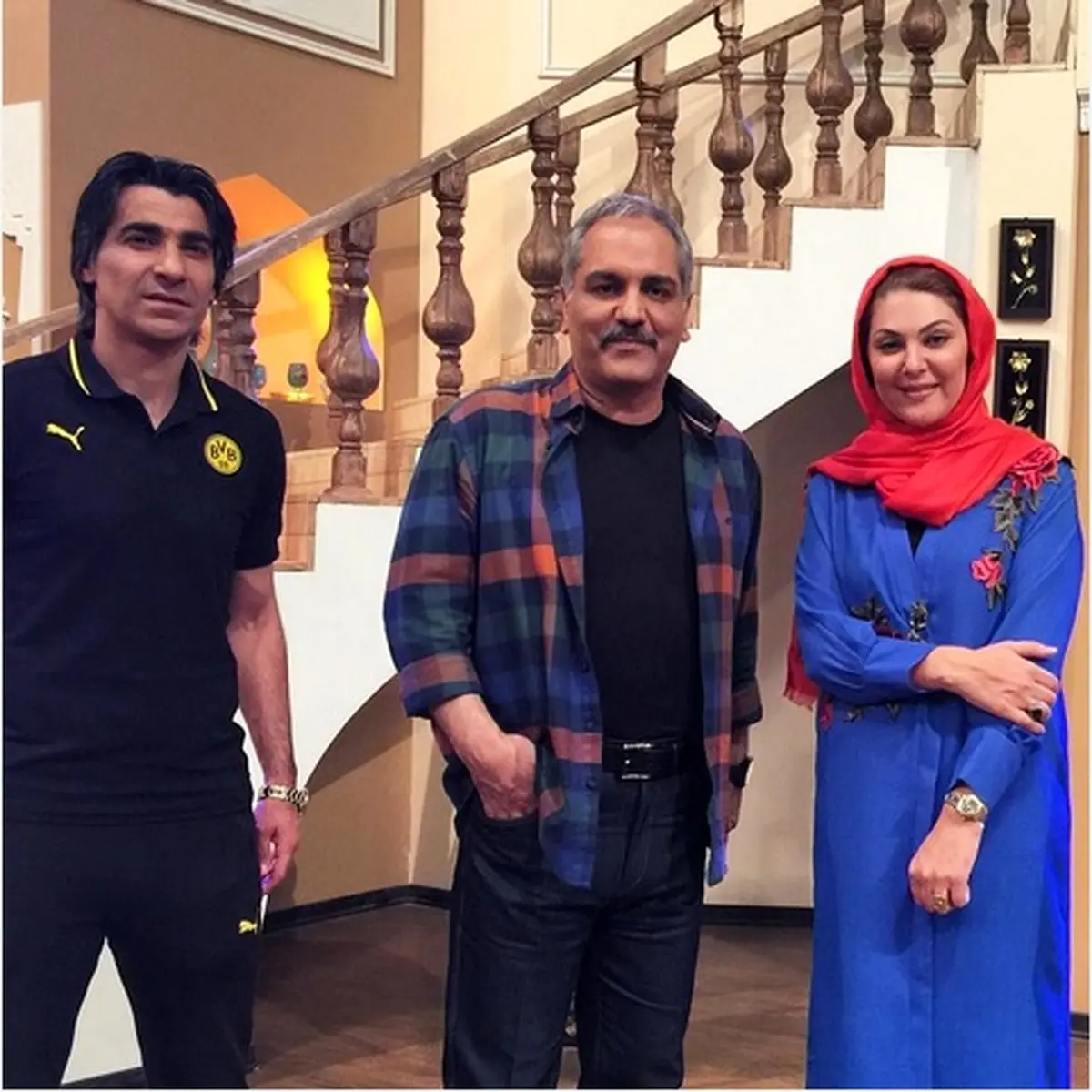 لاله اسکندری و وحید شمسایی در دورهمی مدیری/ عکس