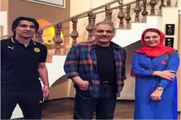 لاله اسکندری و وحید شمسایی در دورهمی مدیری/ عکس