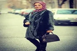 فریبا باقری با پالتوی زمستانی اش/عکس