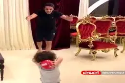 سپهر حیدری اینجوری پسرش رو تمرین میده! + ویدئو