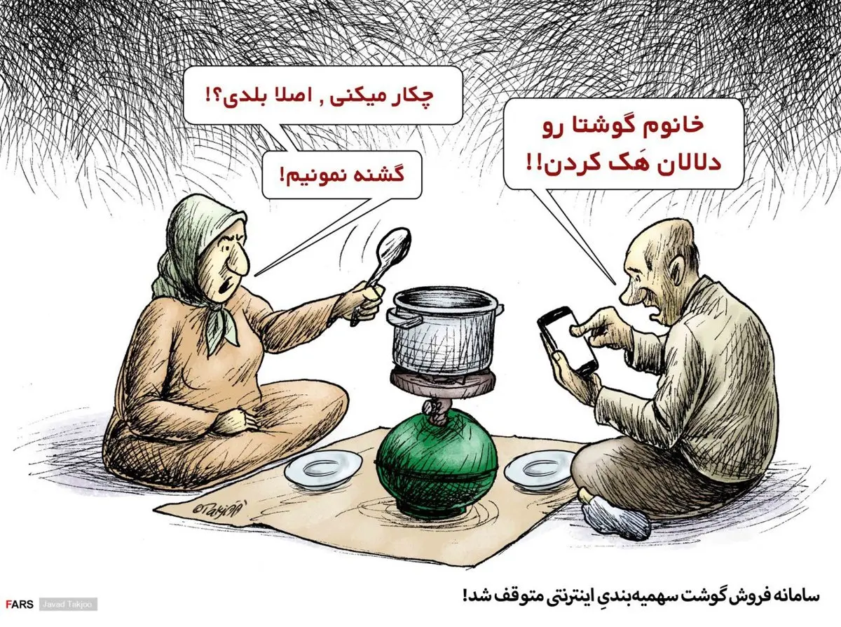 سامانه توزیع گوشت اینترنتی متوقف شد!/ کاریکاتور