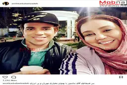 سلفی بهنوش بختیاری و امیر کربلایی زاده در پشت صحنه آقای سانسور/ عکس