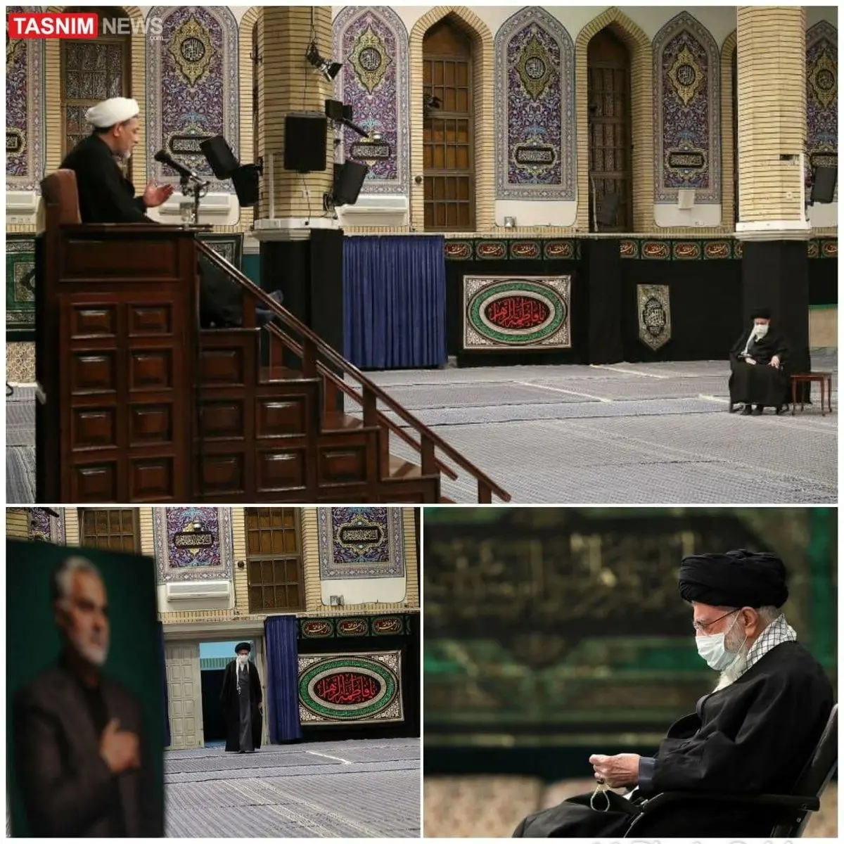 مراسم عزاداری شام شهادت حضرت زهرا با حضور رهبر انقلاب