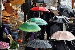 بارش باران تابستانی در روزهای گرم تابستان