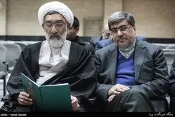 وزیر دادگستری و علی جنتی در مراسم ترحیم والده محمد جهرمی/عکس