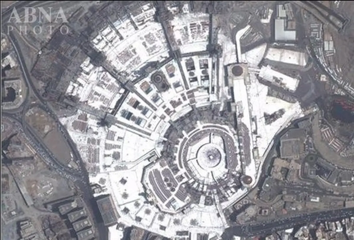 جدیدترین تصویر ماهواره ای از مسجد الحرام/عکس