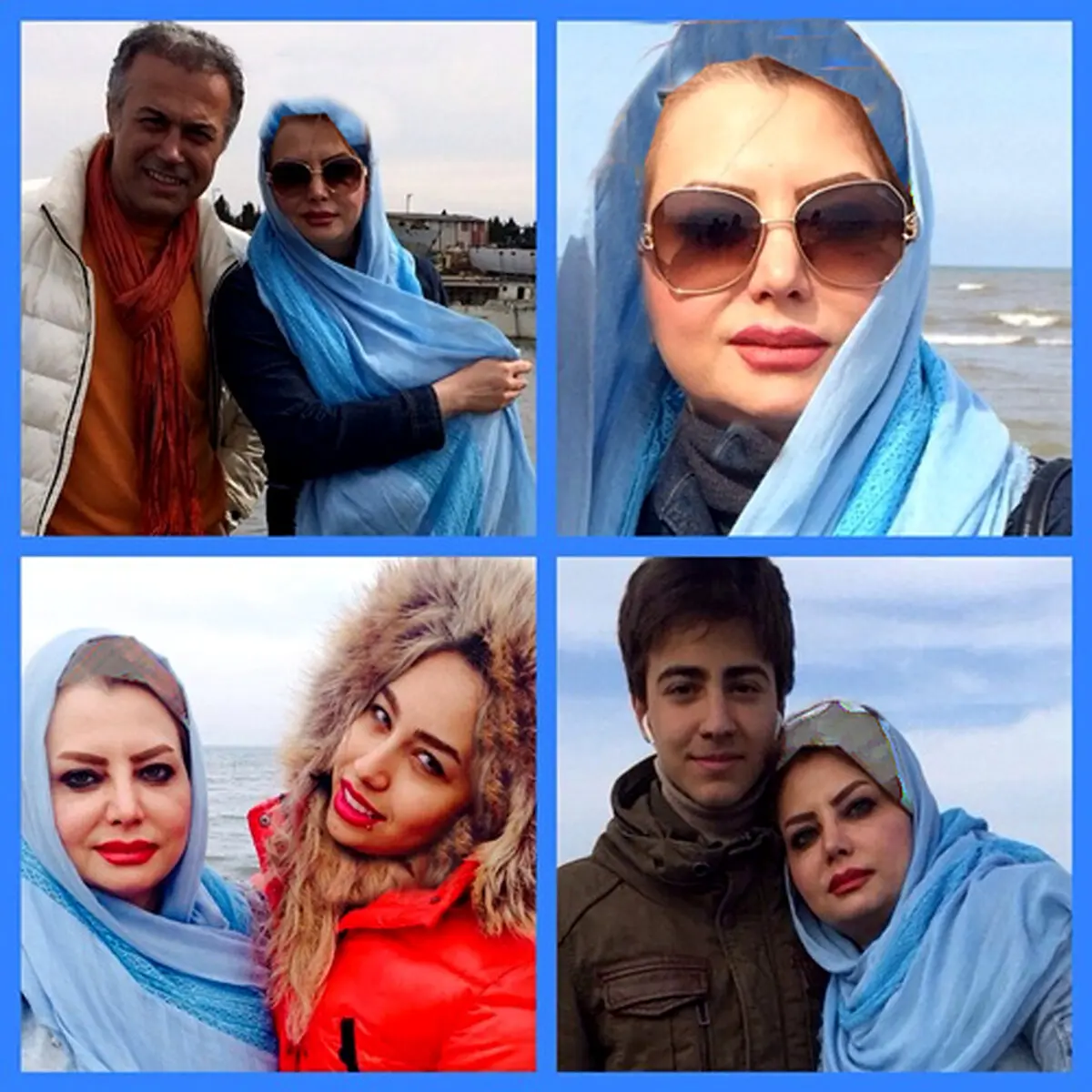 تصویری از خانواده دانیال حکیمی لب دریا