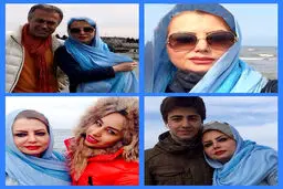 تصویری از خانواده دانیال حکیمی لب دریا