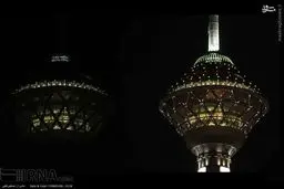 تاثیر ساعت زمین بر روی برج میلاد/ عکس