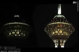 تاثیر ساعت زمین بر روی برج میلاد/ عکس