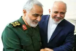 دیدار سردار سلیمانی با ظریف: اقدام آمریکا در تحریم شما جنون آمیز است / به شما تبریک می‌گویم