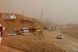 ترافیک سنگین در مسیر منتهی به شهر مهران و عزیمت به کربلا/عکس
