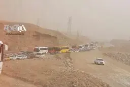 ترافیک سنگین در مسیر منتهی به شهر مهران و عزیمت به کربلا/عکس