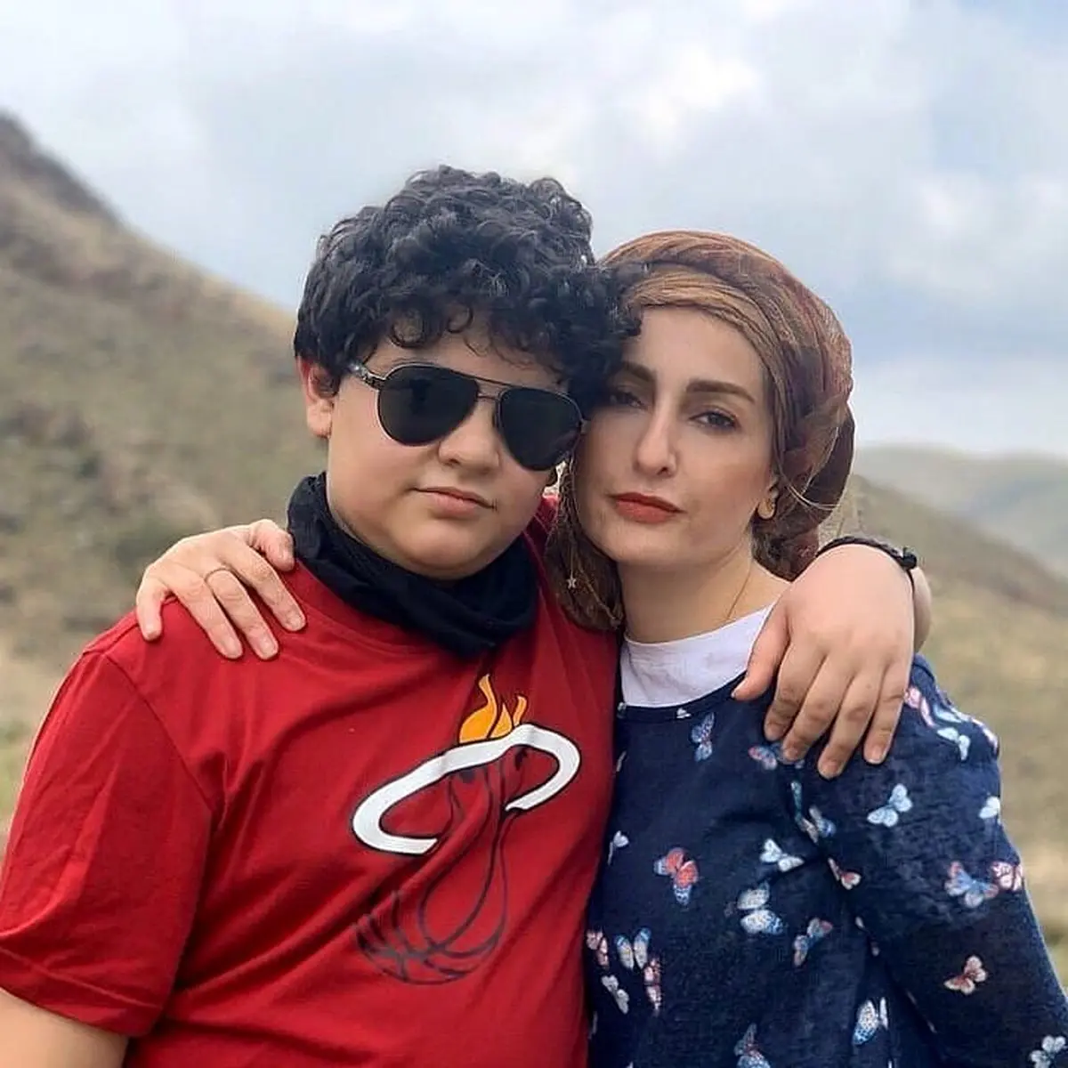 عکس بامزه شقایق دهقان و پسرش
