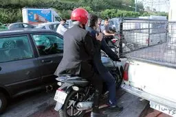 سعید جلیلی با موتور در راه مصلی تهران/ عکس