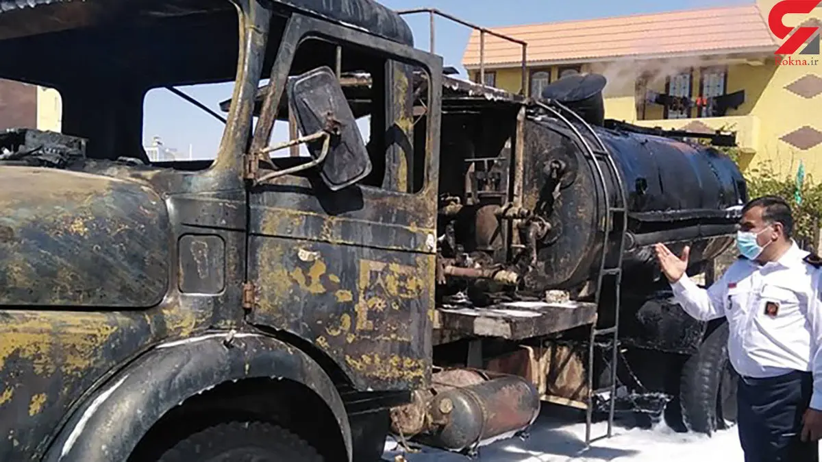 عکس خودروی جزغاله شده شهرداری / راننده از مرگ حتمی برگشت /یاسوج