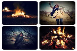 تصویر دیدنی از سحر جعفری و جوزانی و آتش چهارشنبه سوری