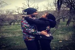عکس عاشقانه حدیثه تهرانی و همسرش
