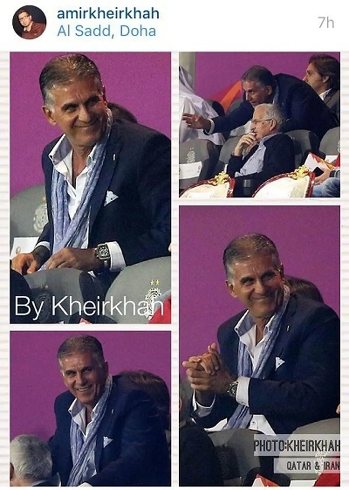 تصویری از اتهام جدید کارلوس کروش/«چرا بعد از گل تیم امید می خند!»