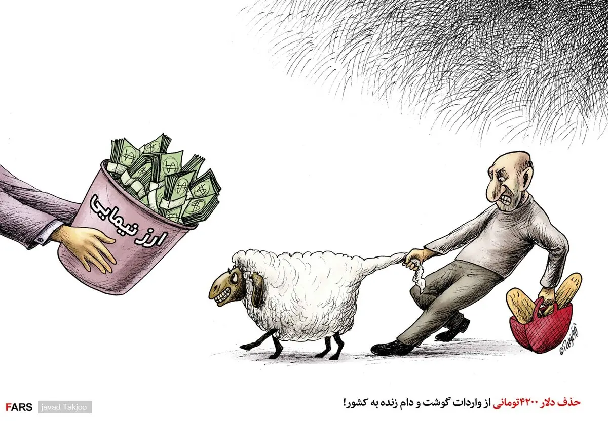 کاریکاتور / حذف دلار 4200تومانی از واردات گوشت!