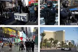 تصویری از آماده‌باش پلیس نیویورک‌ برای مقابله با حملات تروریستی در آستانه سال نوی میلادی