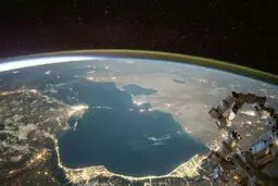 عکس بی نظیر، ‏دریای خزر از دید دوربین ایستگاه فضایی