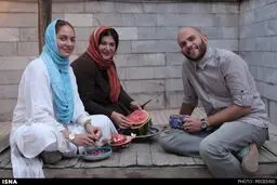 هندوانه خوری مهناز افشار و حمیدیان +عکس