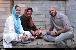 هندوانه خوری مهناز افشار و حمیدیان +عکس
